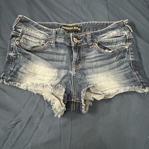 Express Distressed Jean Shorts - Blue
